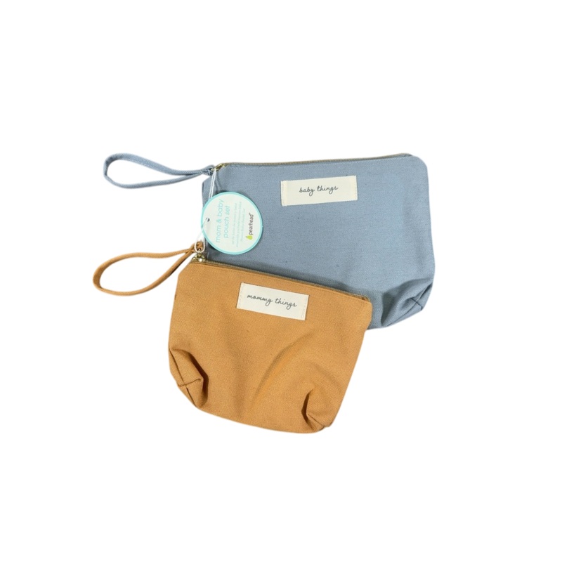 Pearhead Mom And Baby Pouch Set, Blue And Orange
