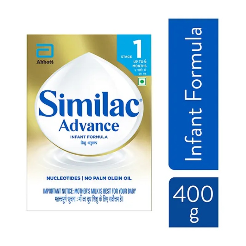 Similac Advance Stage 1 Infant Formula Milk Powder for Newborns 0-6 Months, Immune Support & Brain Development – 400g