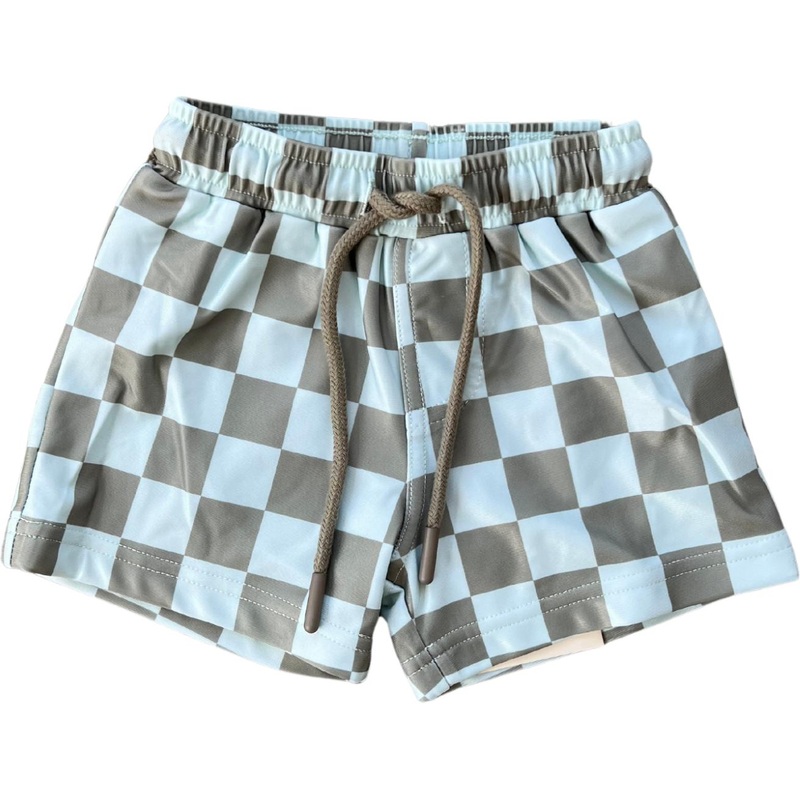 Babysprouts Boy’s Swim Shorts | Checker In Seagrass
