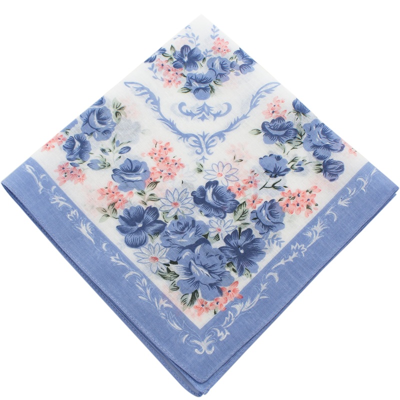 Floral Handkerchief- Straight Edge- Assorted Colors