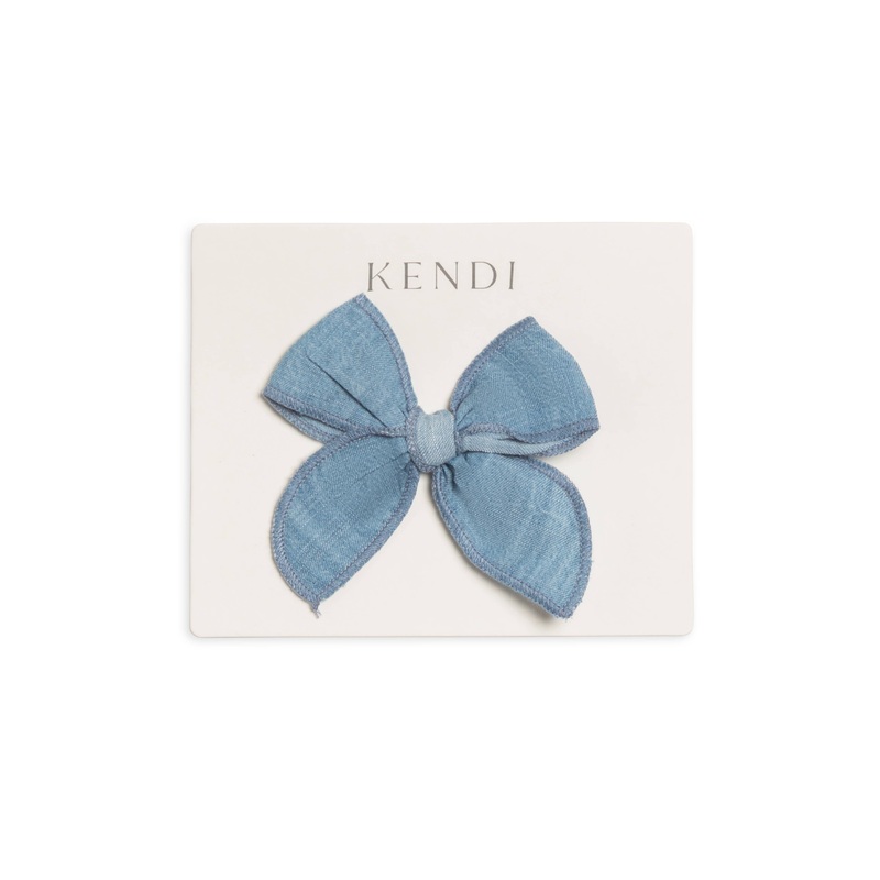 Colored Organics – Organic Baby Chambray Bow Clip